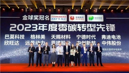 中偉股份榮獲“2023 高工金球獎——年度零碳轉(zhuǎn)型先鋒”